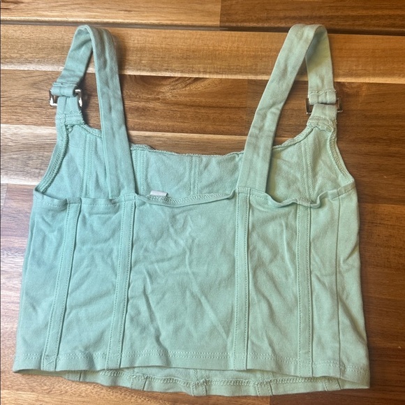 PacSun Marigold Corset Top Green Womens Xsmall - Picture 3 of 5
